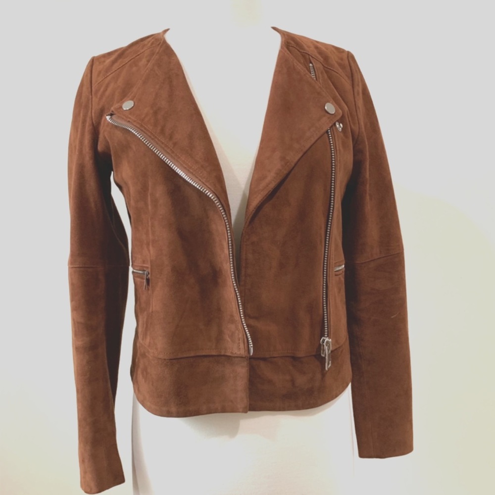 Cladie Pierlot Brown Suede Leather Jacket from Paris